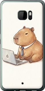 Чехол для HTC U Ultra Funny Capybara CEO Working (Разноцветный)