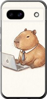 Чехол для Google Pixel 8A Funny Capybara CEO Working (Разноцветный)