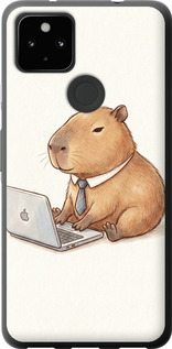 Чохол для Google Pixel 5A Funny Capybara CEO Working (Різнокольоровий)