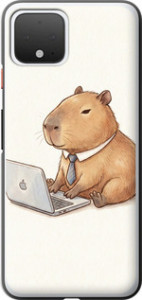 Чехол для Google Pixel 4 Funny Capybara CEO Working (Разноцветный)