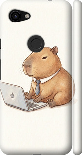 Чохол для Google Pixel 3a XL Funny Capybara CEO Working (Різнокольоровий)