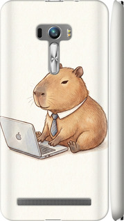 Чехол для Asus ZenFone Selfie ZD551KL Funny Capybara CEO Working (Разноцветный)