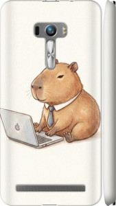Чехол для Asus ZenFone Selfie ZD551KL Funny Capybara CEO Working (Разноцветный)