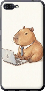 Чехол для Asus ZenFone 4 Max ZC554KL Funny Capybara CEO Working (Разноцветный)