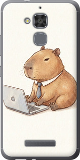 Чехол для Asus Zenfone 3 Max ZC520TL Funny Capybara CEO Working (Разноцветный)