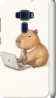 Чехол для Asus Zenfone 3 ZE552KL Funny Capybara CEO Working (Разноцветный)