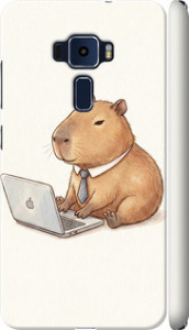 Чехол для Asus Zenfone 3 ZE520KL Funny Capybara CEO Working (Разноцветный)