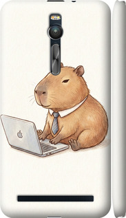 Чехол для Asus Zenfone 2 ZE551ML Funny Capybara CEO Working (Разноцветный)
