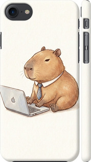 Чехол для iPhone 8 Funny Capybara CEO Working (Разноцветный)
