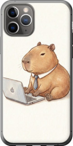 Чохол для iPhone 11 Pro Funny Capybara CEO Working (Різнокольоровий)