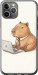 Чехол для iPhone 11 Pro Funny Capybara CEO Working (Разноцветный)