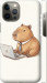 Чехол для iPhone 12 Pro Max Funny Capybara CEO Working (Разноцветный)