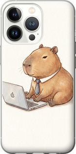 Чохол для iPhone 13 Pro Funny Capybara CEO Working (Різнокольоровий)