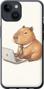 Чохол для iPhone 14 Funny Capybara CEO Working (Різнокольоровий)