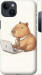 Чехол для iPhone 14 Plus Funny Capybara CEO Working (Разноцветный)
