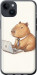 Чехол для iPhone 14 Plus Funny Capybara CEO Working (Разноцветный)