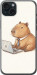 Чехол для iPhone 15 Plus Funny Capybara CEO Working (Разноцветный)