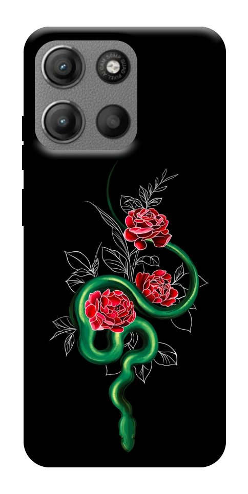 Чехол Snake in flowers для Motorola Moto G15 Power