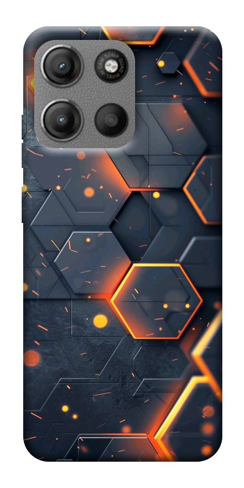 Чехол Burning hex pattern для Motorola Moto G15 Power