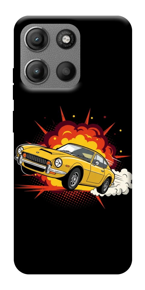 Чехол Retro comics car black для Motorola Moto G15 Power