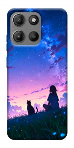 Чехол Space girl and cat для Motorola Moto G15 Power
