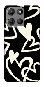 Чехол Black and white hearts для Motorola Moto G15 Power