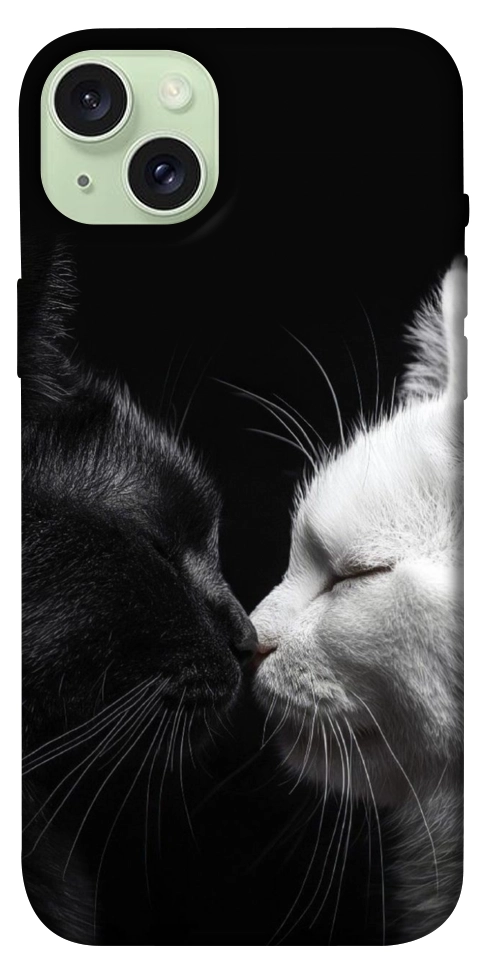 Чохол Black and white cats для iPhone 15 Plus