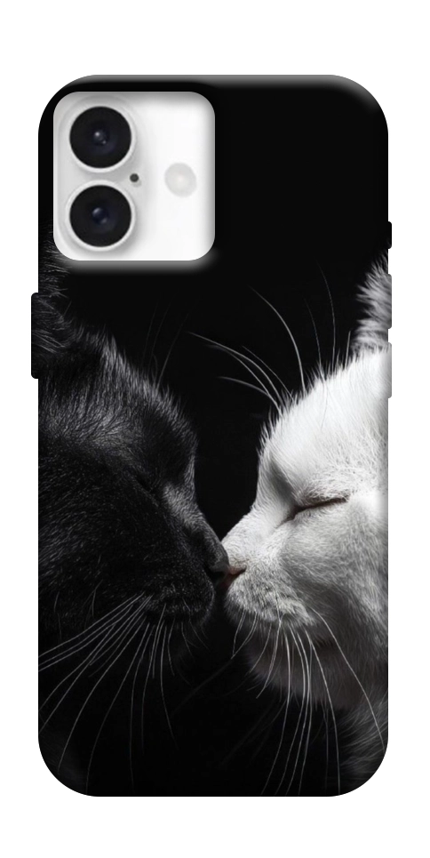 Чехол Black and white cats для iPhone 16 Plus