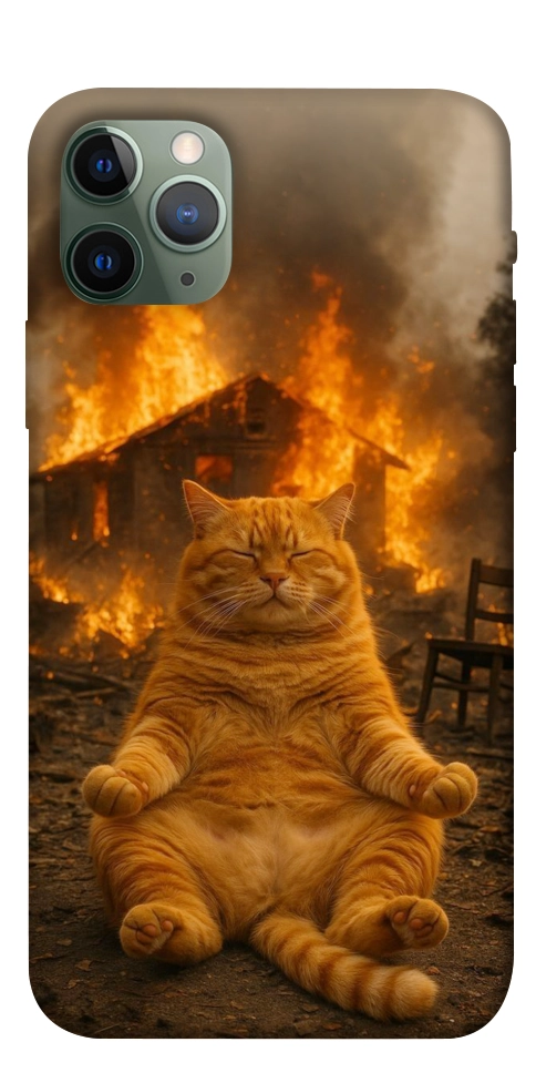 Чехол Burning cat для iPhone 11 Pro