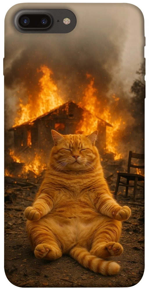 Чехол Burning cat для iPhone 7 Plus