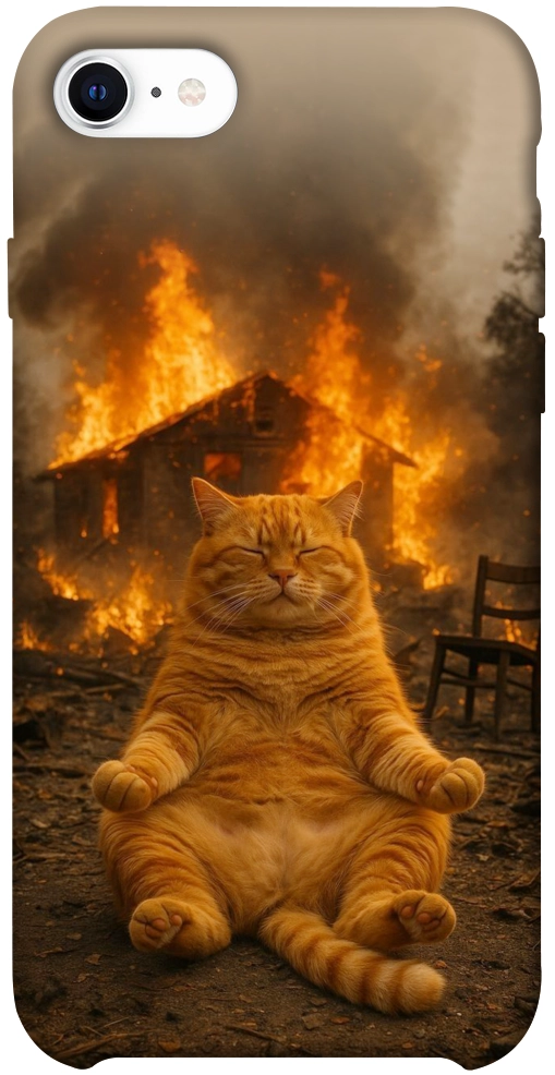 Чохол Burning cat для iPhone SE (2020)
