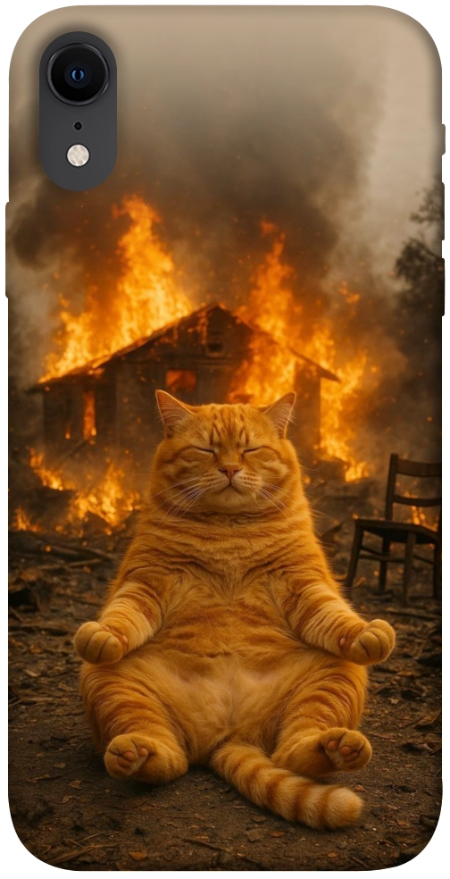 Чехол Burning cat для iPhone XR