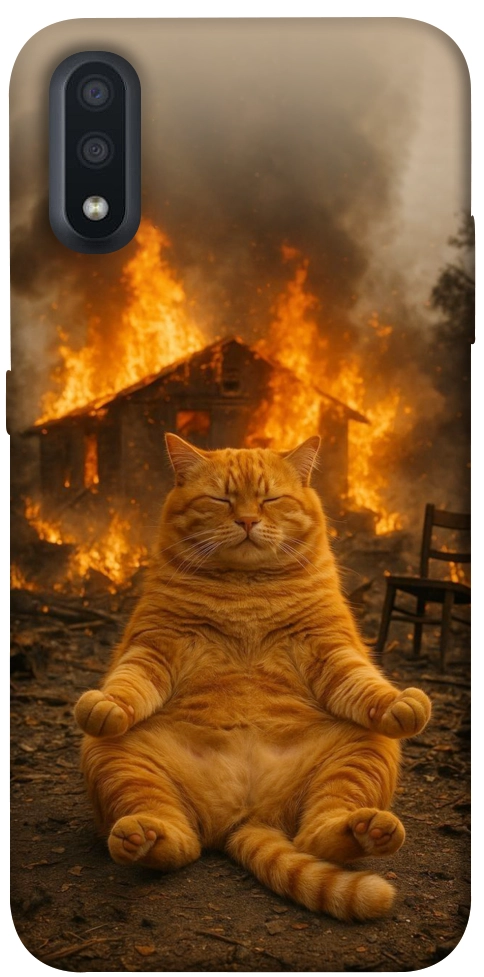 Чохол Burning cat для Galaxy A01