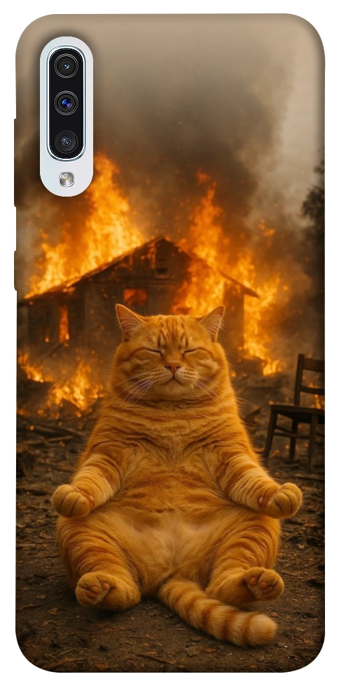 Чохол Burning cat для Galaxy A50 (2019)