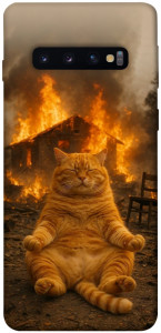 Чохол Burning cat для Galaxy S10 (2019)
