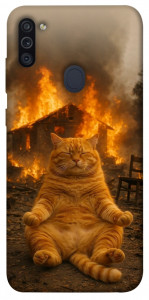 Чохол Burning cat для Galaxy M11 (2020)