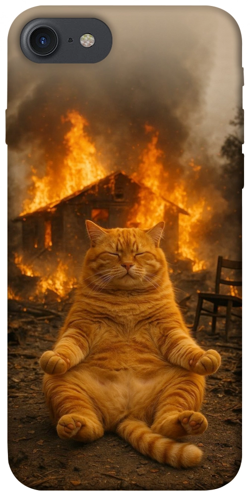 Чехол Burning cat для iPhone 8