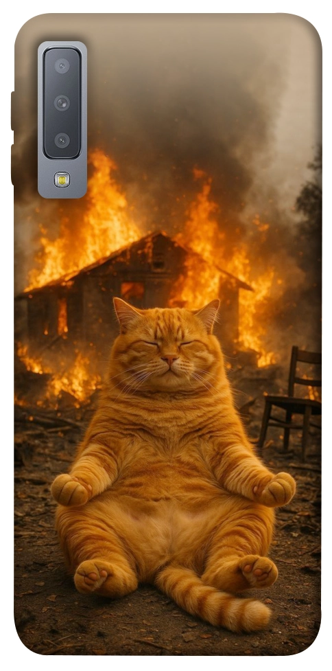 Чохол Burning cat для Galaxy A7 (2018)