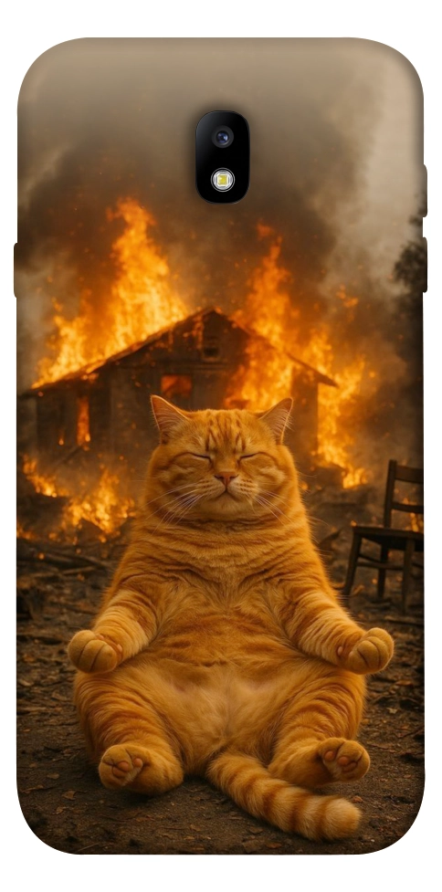 Чохол Burning cat для Galaxy J7 (2017)