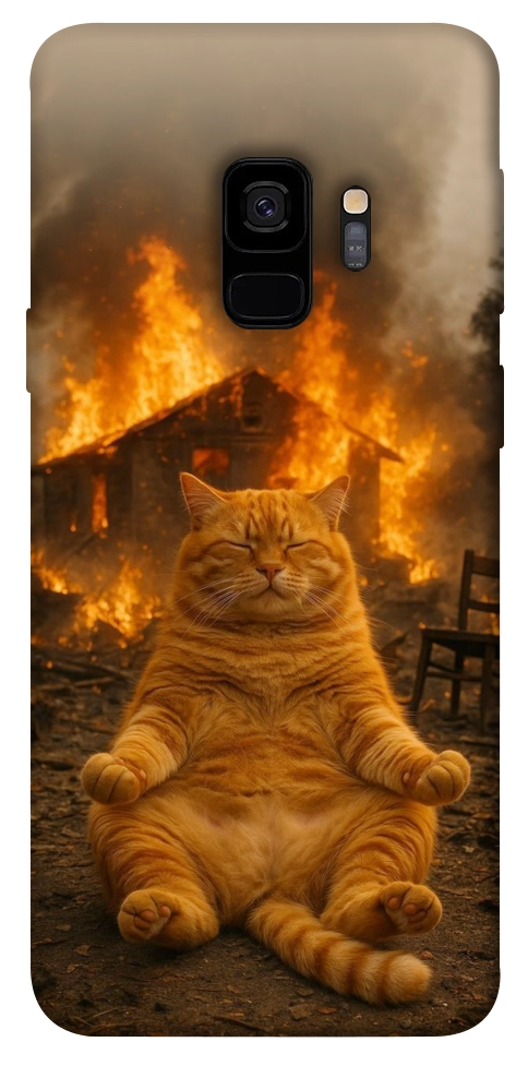 Чехол Burning cat для Galaxy S9