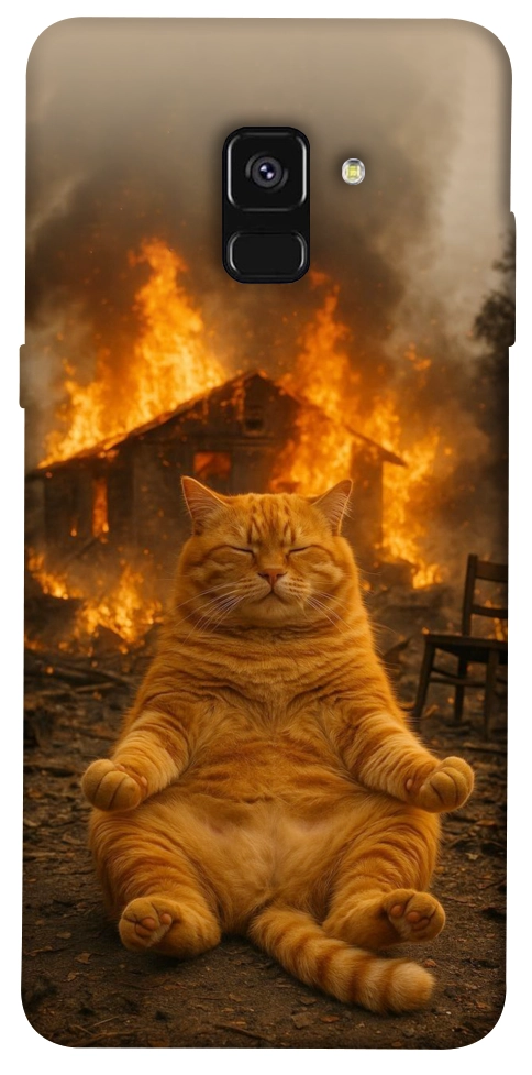 Чохол Burning cat для Galaxy A8 (2018)