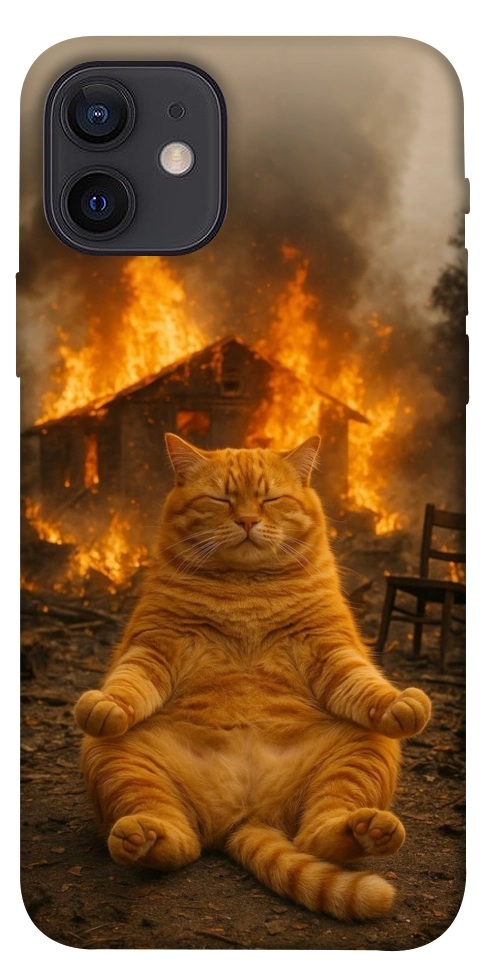 Чехол Burning cat для iPhone 12