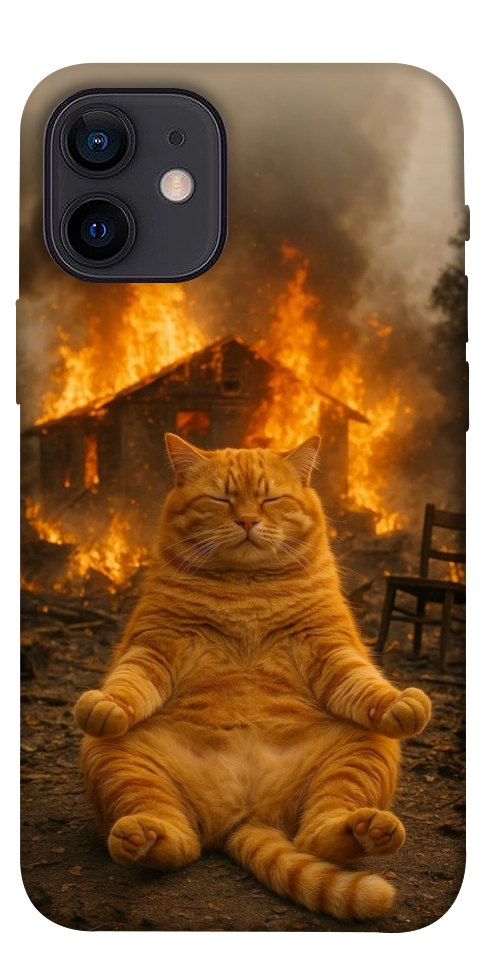 Чехол Burning cat для iPhone 12 mini