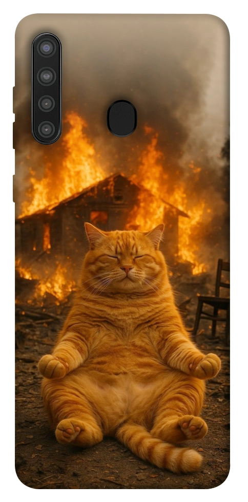 Чохол Burning cat для Galaxy A21