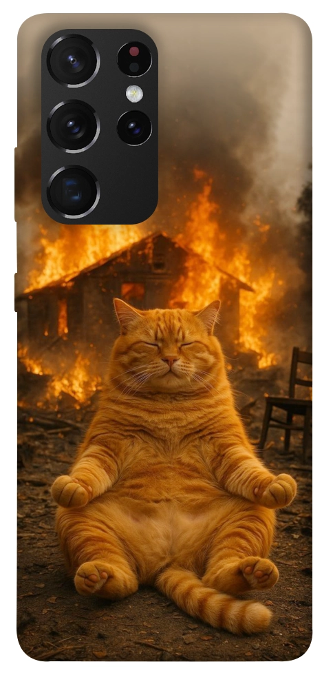 Чехол Burning cat для Galaxy S21 Ultra