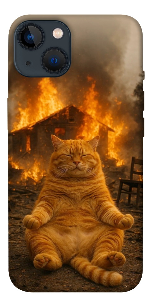 Чехол Burning cat для iPhone 13