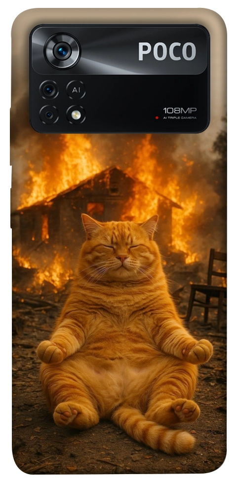 Чехол Burning cat для Xiaomi Poco X4 Pro