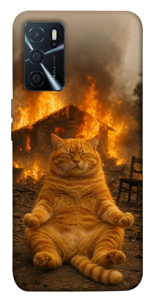 Чехол Burning cat для Oppo A16