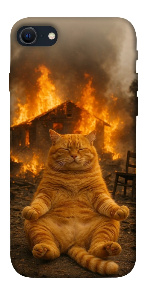 Чехол Burning cat для iPhone SE (2022)