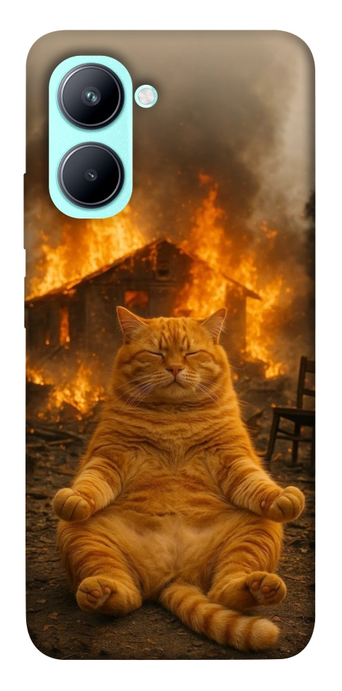 Чехол Burning cat для Realme C33